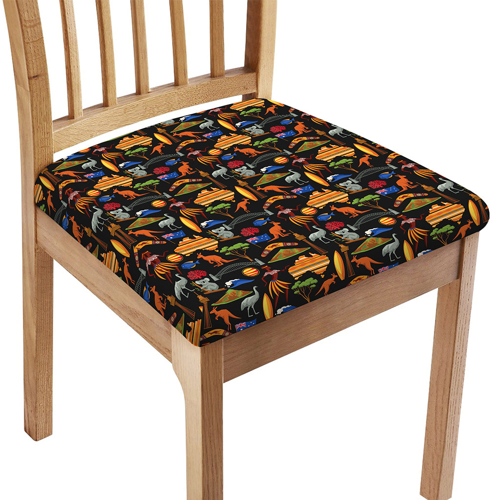 Australia Symbols Pattern Print Chair Cushion Cover