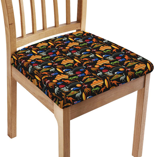 Australia Symbols Pattern Print Chair Cushion Cover