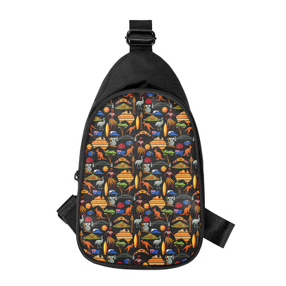 Australia Symbols Pattern Print Chest Bag