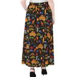 Australia Symbols Pattern Print Chiffon Maxi Skirt