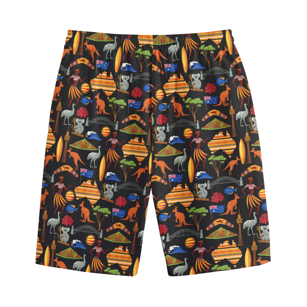Australia Symbols Pattern Print Cotton Shorts