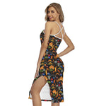 Australia Symbols Pattern Print Cross Back Cami Dress