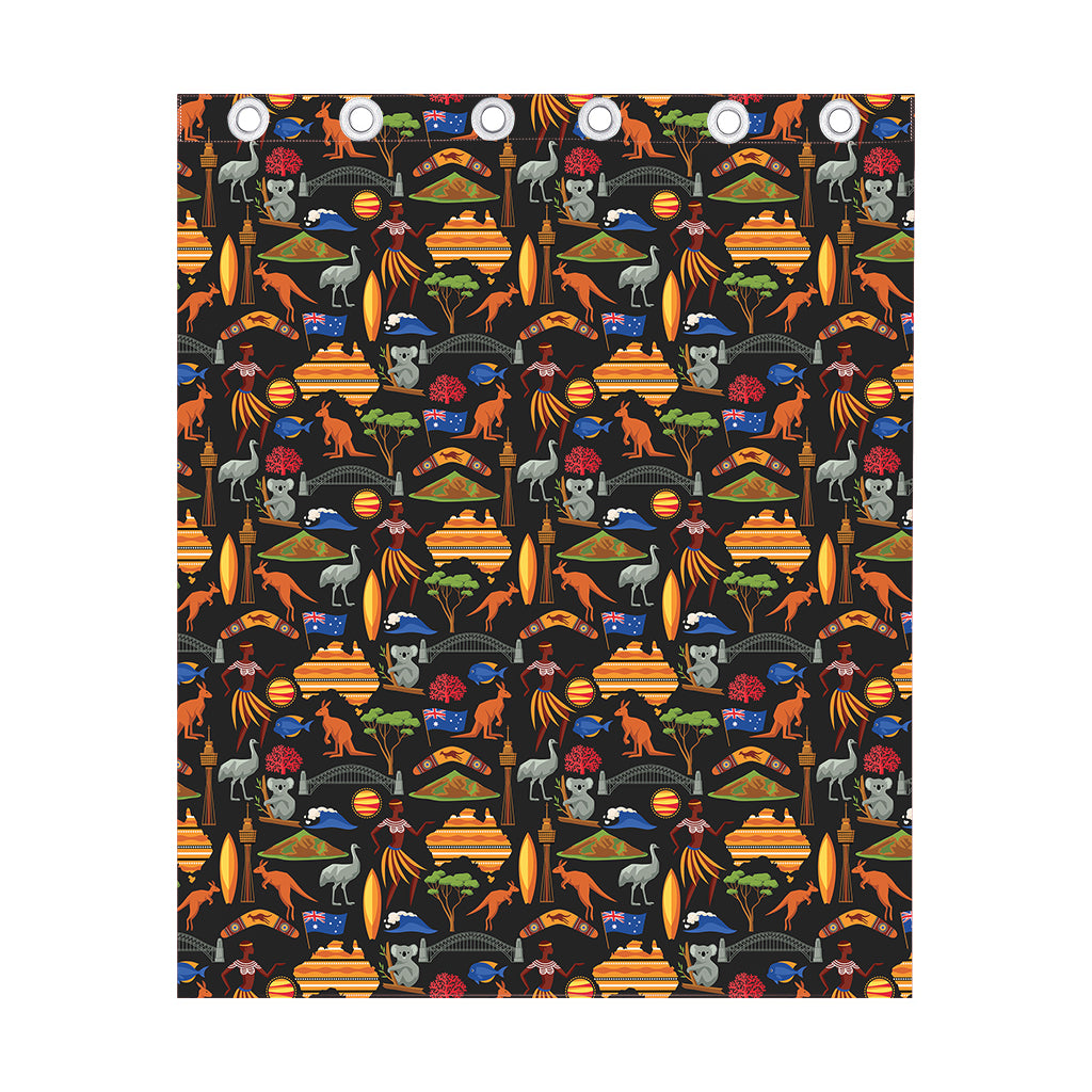 Australia Symbols Pattern Print Curtain