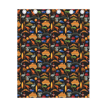 Australia Symbols Pattern Print Curtain