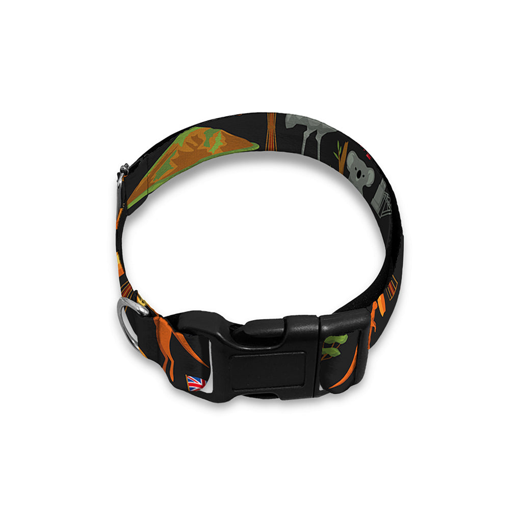 Australia Symbols Pattern Print Dog Collar