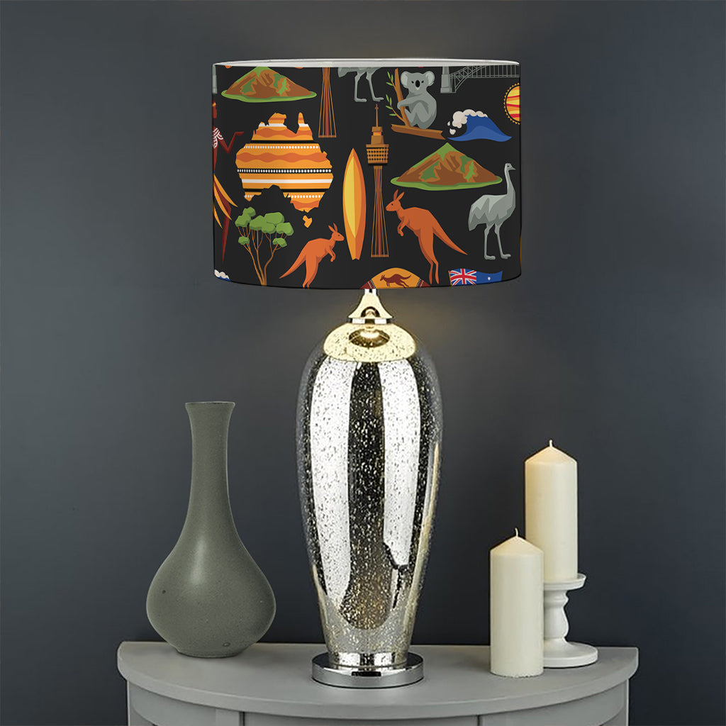 Australia Symbols Pattern Print Drum Lamp Shade