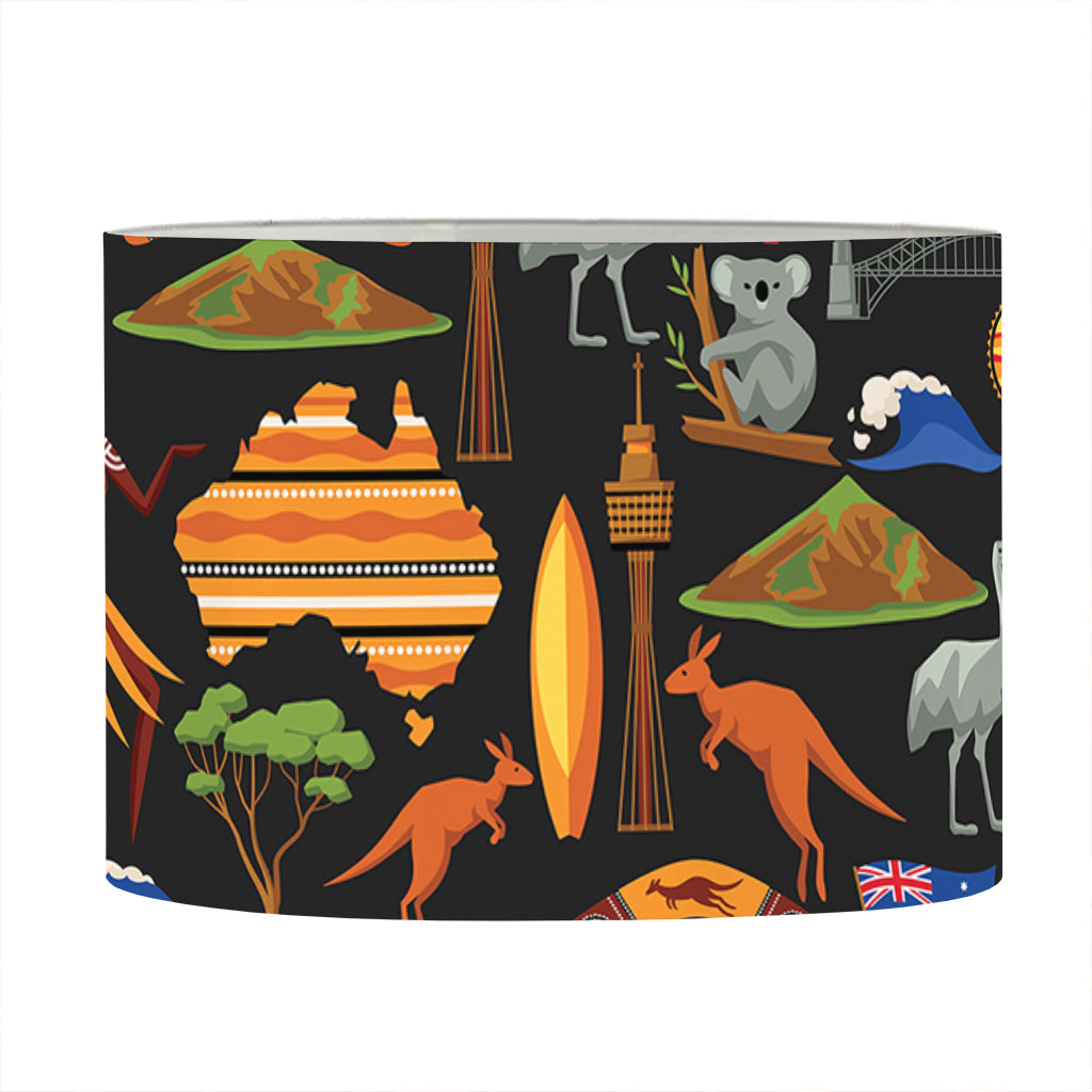 Australia Symbols Pattern Print Drum Lamp Shade