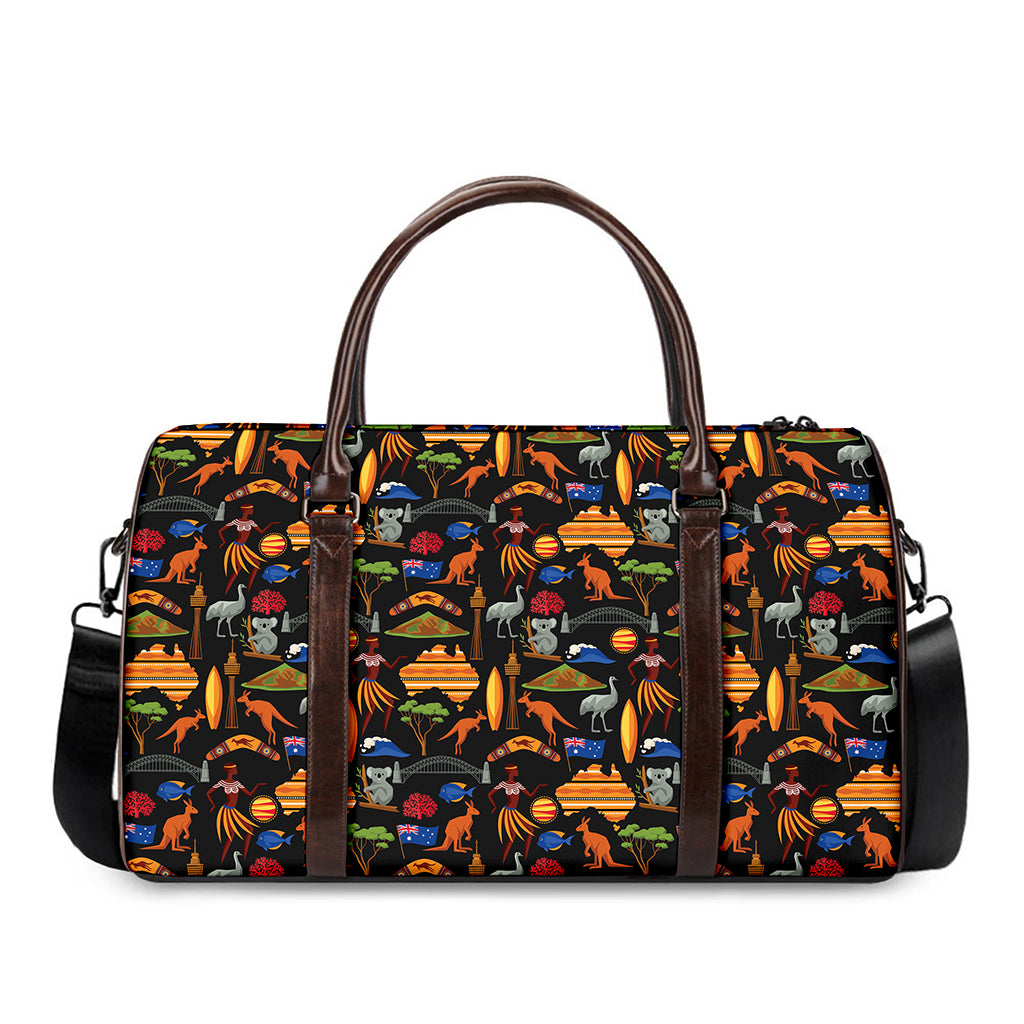 Australia Symbols Pattern Print Duffle Bag