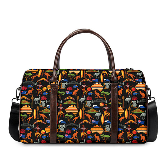 Australia Symbols Pattern Print Duffle Bag