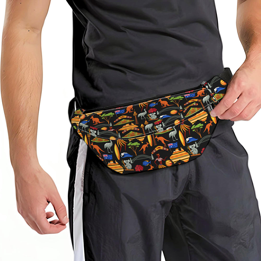 Australia Symbols Pattern Print Fanny Pack