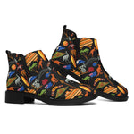 Australia Symbols Pattern Print Flat Ankle Boots