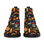 Australia Symbols Pattern Print Flat Ankle Boots