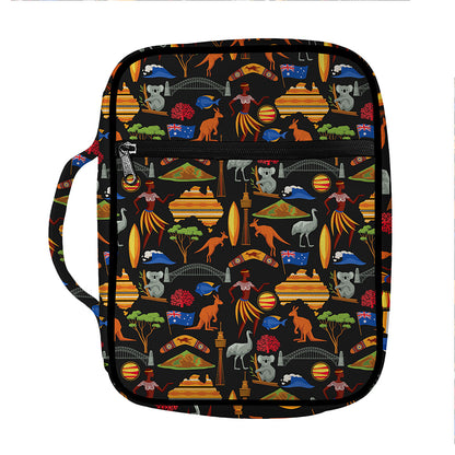 Australia Symbols Pattern Print Front Pocket Bible Bag