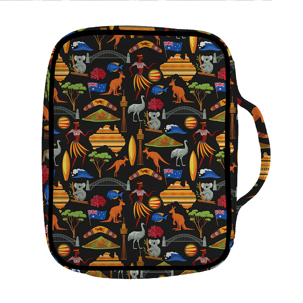 Australia Symbols Pattern Print Front Pocket Bible Bag