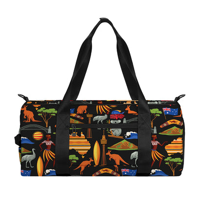 Australia Symbols Pattern Print Gym Bag
