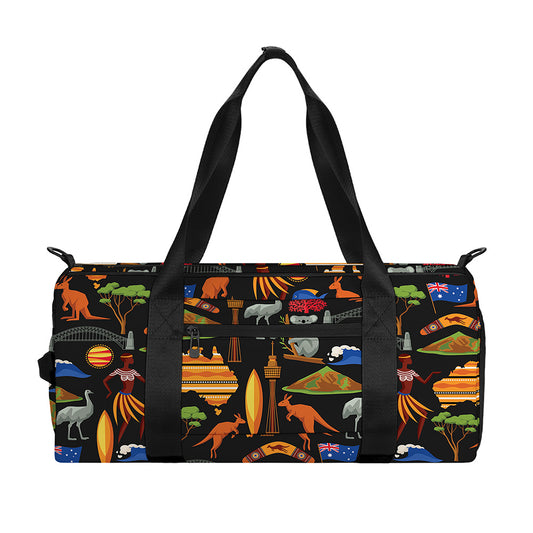 Australia Symbols Pattern Print Gym Bag
