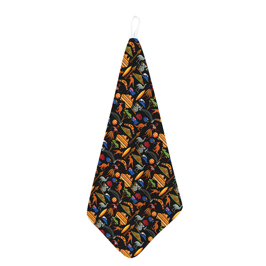 Australia Symbols Pattern Print Hand Towel