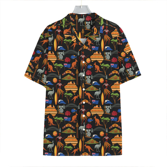 Australia Symbols Pattern Print Hawaiian Shirt