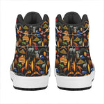 Australia Symbols Pattern Print High Top Leather Sneakers