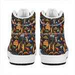 Australia Symbols Pattern Print High Top Leather Sneakers