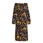 Australia Symbols Pattern Print Hooded Bathrobe