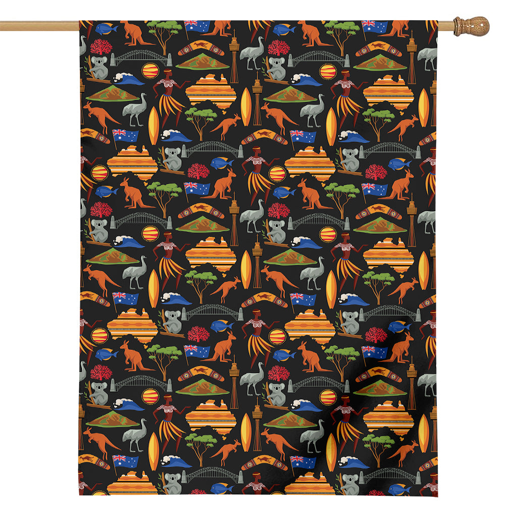 Australia Symbols Pattern Print House Flag