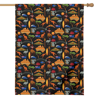 Australia Symbols Pattern Print House Flag