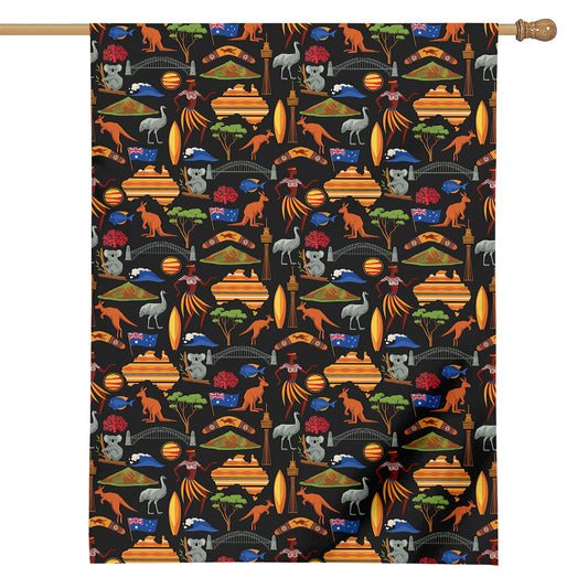 Australia Symbols Pattern Print House Flag