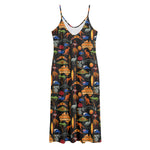 Australia Symbols Pattern Print Jersey Midi Cami Dress