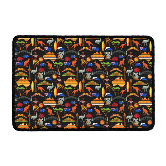 Australia Symbols Pattern Print Kitchen Mat