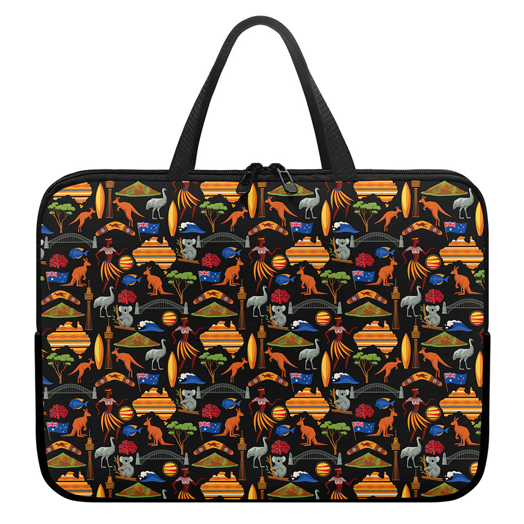 Australia Symbols Pattern Print Laptop Sleeve With Handle