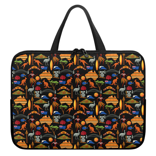 Australia Symbols Pattern Print Laptop Sleeve With Handle