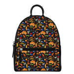Australia Symbols Pattern Print Leather Backpack