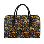Australia Symbols Pattern Print Leather Duffle Bag