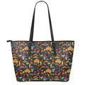 Australia Symbols Pattern Print Leather Tote Bag With Zipper
