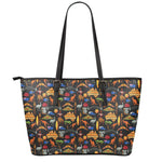 Australia Symbols Pattern Print Leather Tote Bag