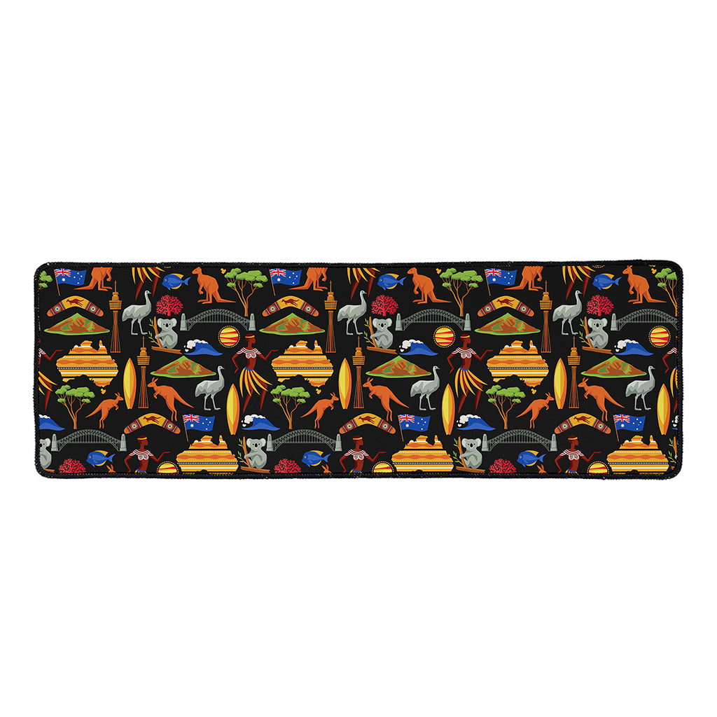 Australia Symbols Pattern Print Long Kitchen Mat