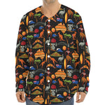 Australia Symbols Pattern Print Long Sleeve Baseball Jersey