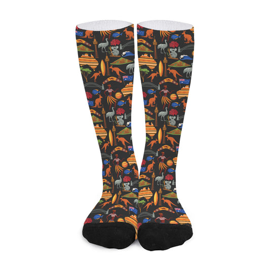 Australia Symbols Pattern Print Long Socks