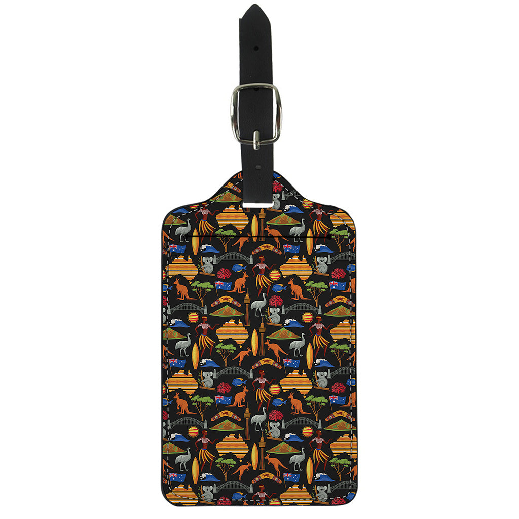 Australia Symbols Pattern Print Luggage Tag