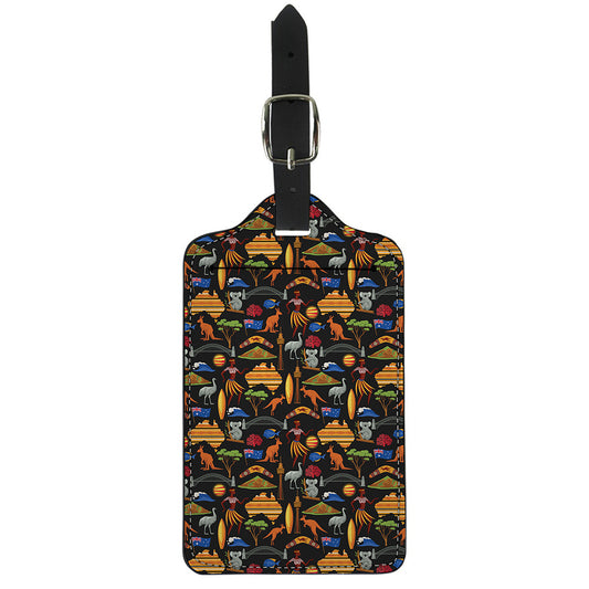 Australia Symbols Pattern Print Luggage Tag