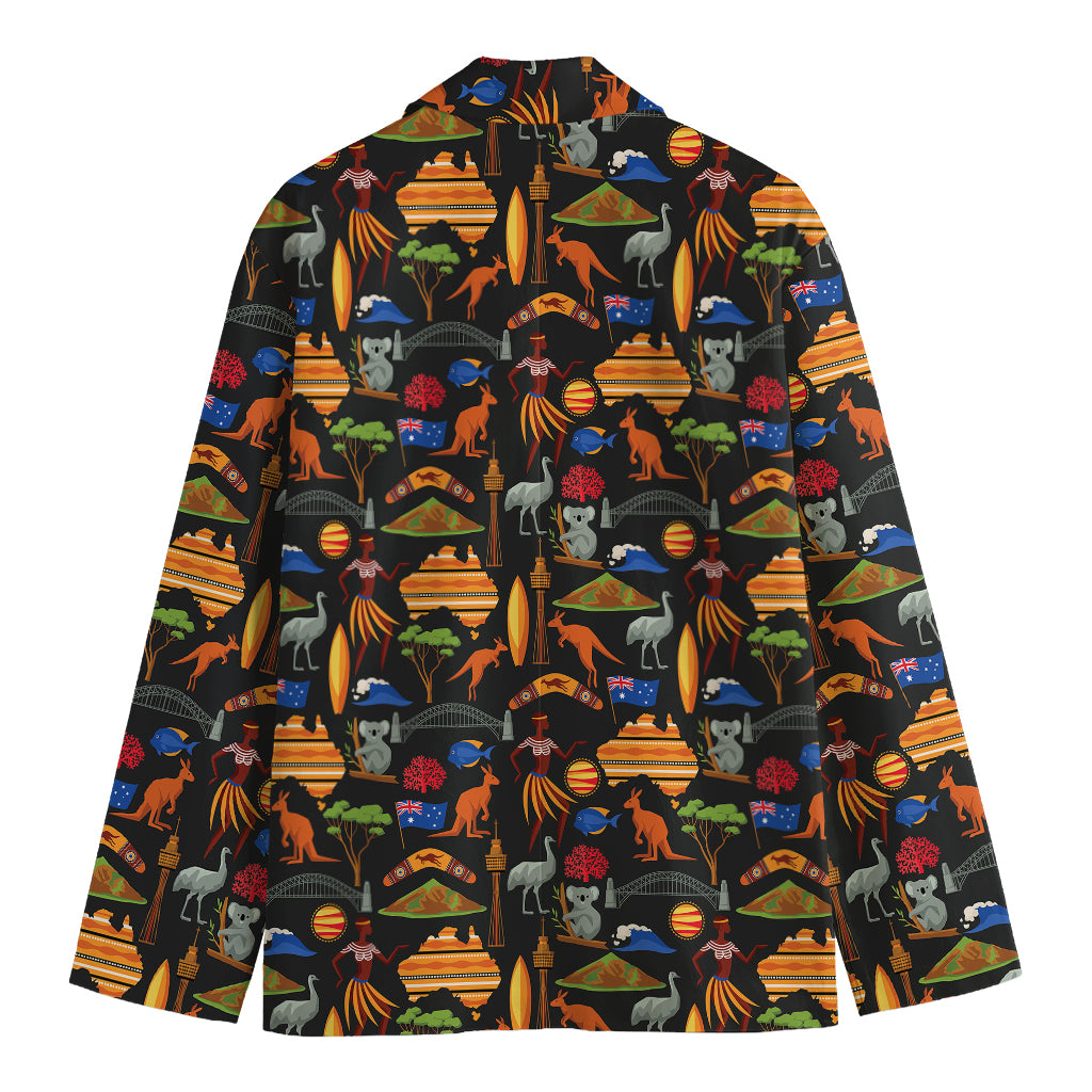 Australia Symbols Pattern Print Men's Blazer