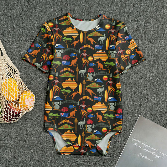 Australia Symbols Pattern Print Men's Bodysuit