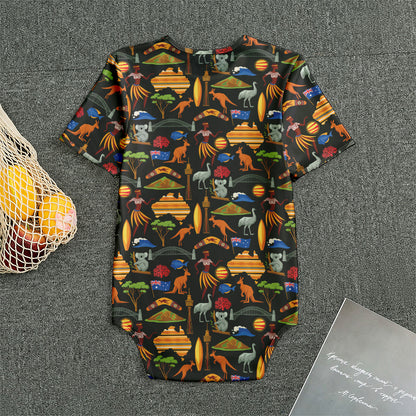 Australia Symbols Pattern Print Men's Bodysuit