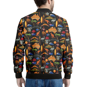 Australia Symbols Pattern Print Men's Bomber Jacket