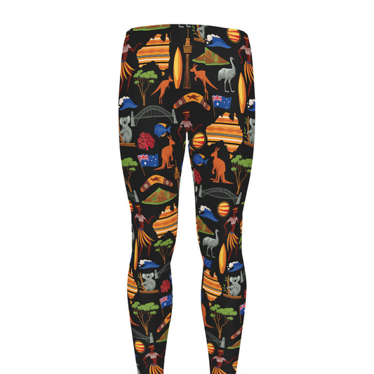 Australia Symbols Pattern Print Men's leggings