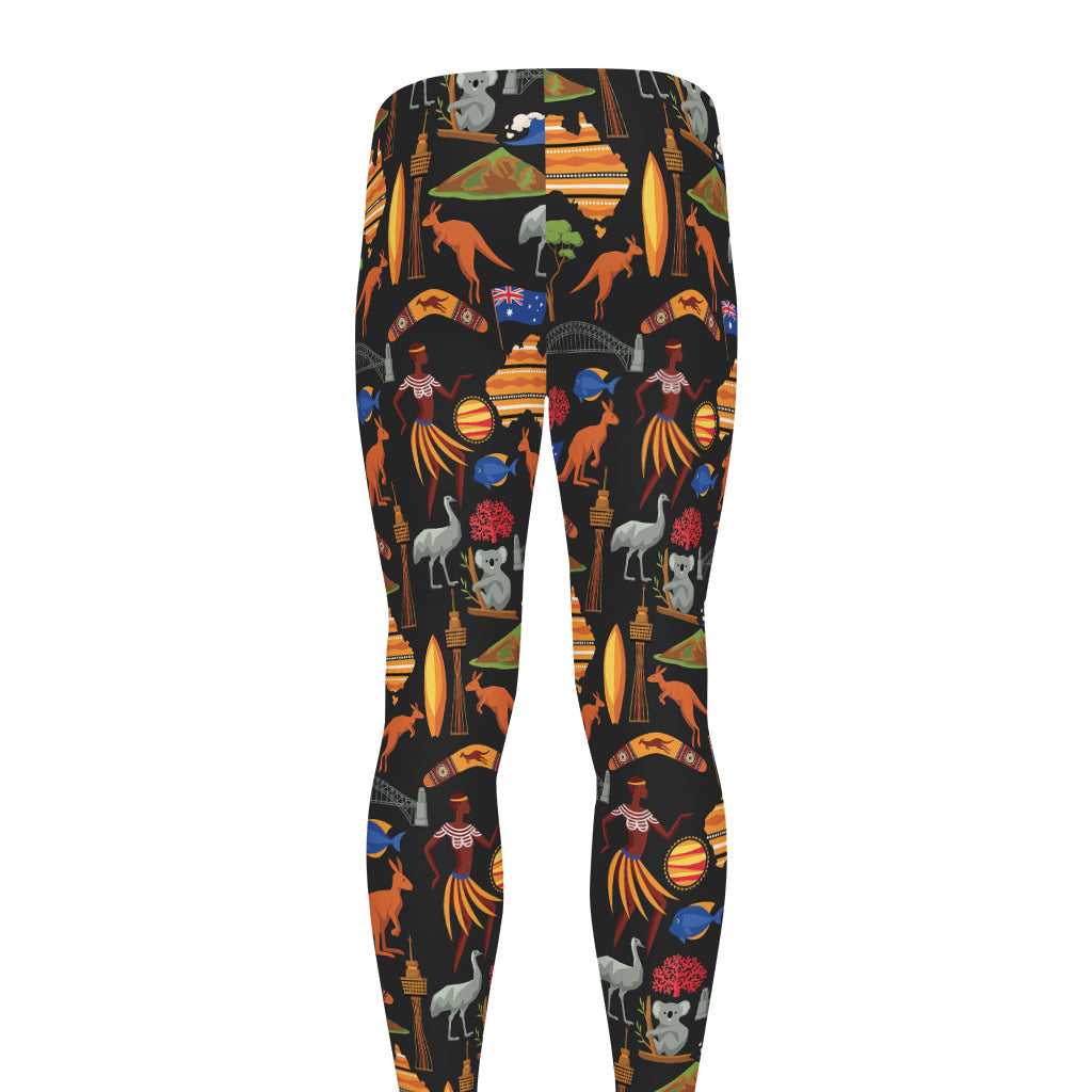 Australia Symbols Pattern Print Men's leggings