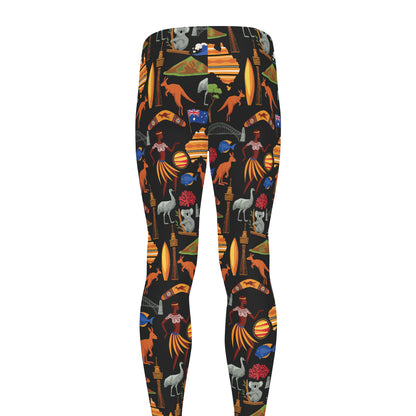 Australia Symbols Pattern Print Men's leggings