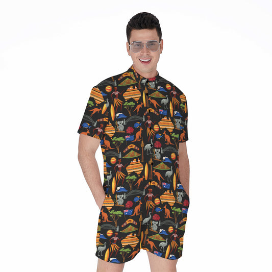 Australia Symbols Pattern Print Men's Rompers