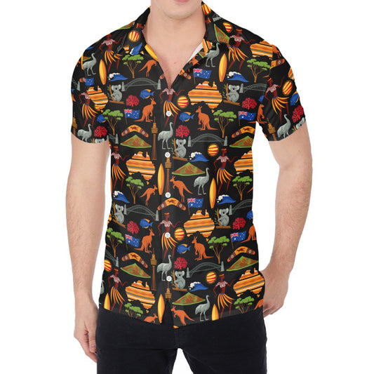 Australia Symbols Pattern Print Men's Shirt